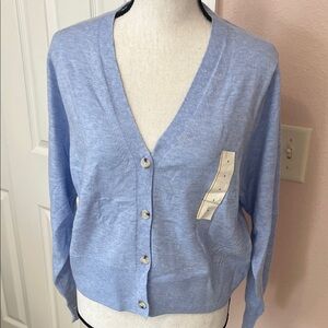 A New Day Women's Light Blue Button-Up Cardigan